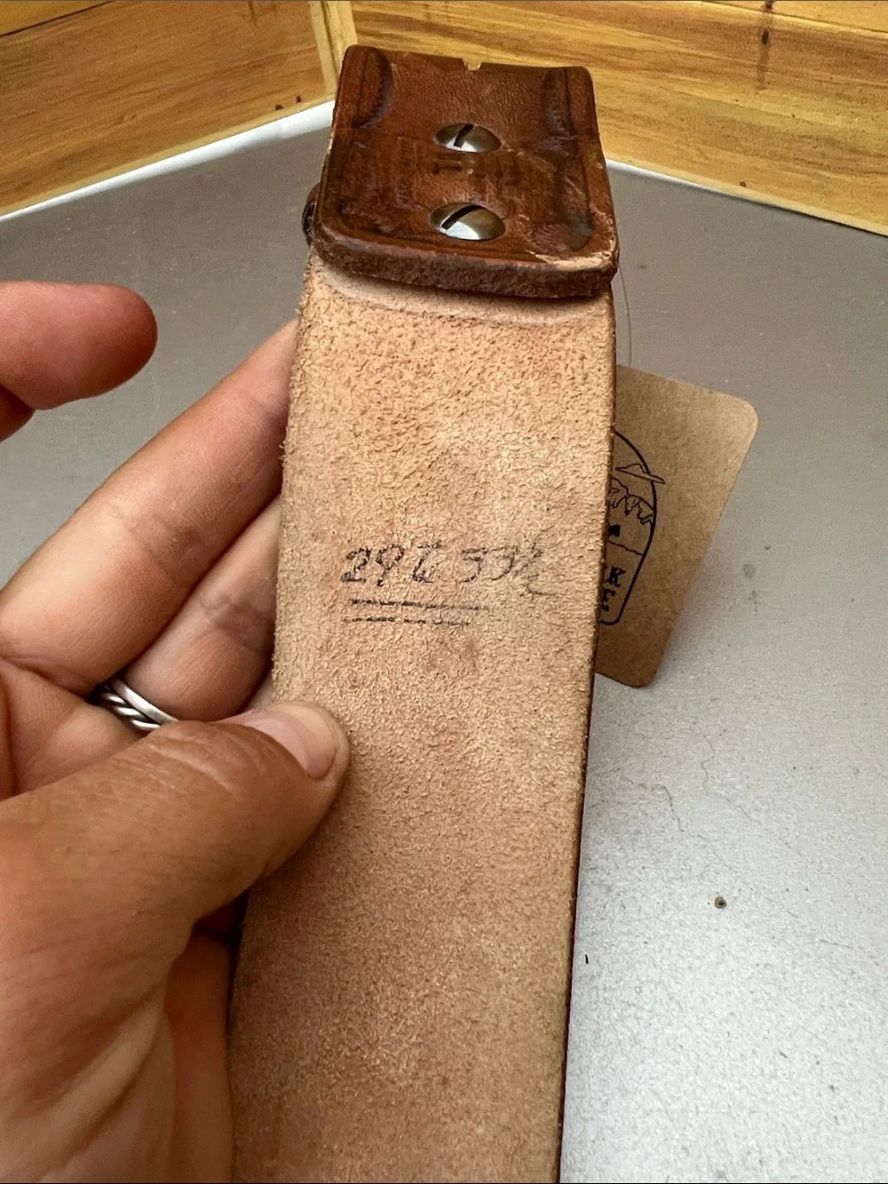Vintage Leather Belt w/Yosemite Buckle